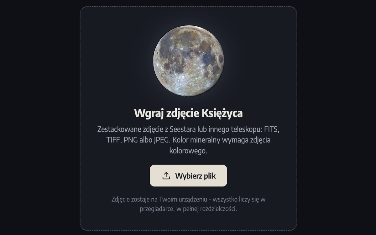 Księżyc mineralny - narzędzie Astronocnika